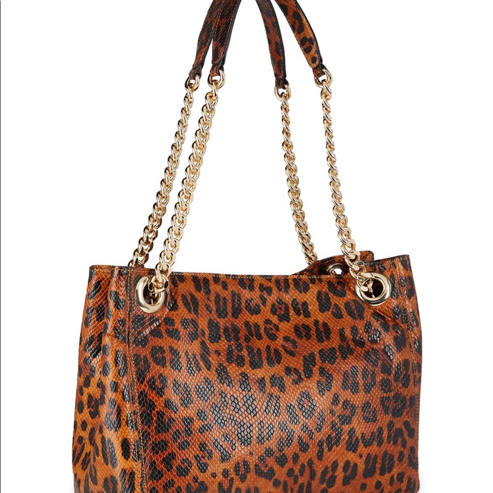 Valentino byValentino Leopard Leather Shoulder Bag